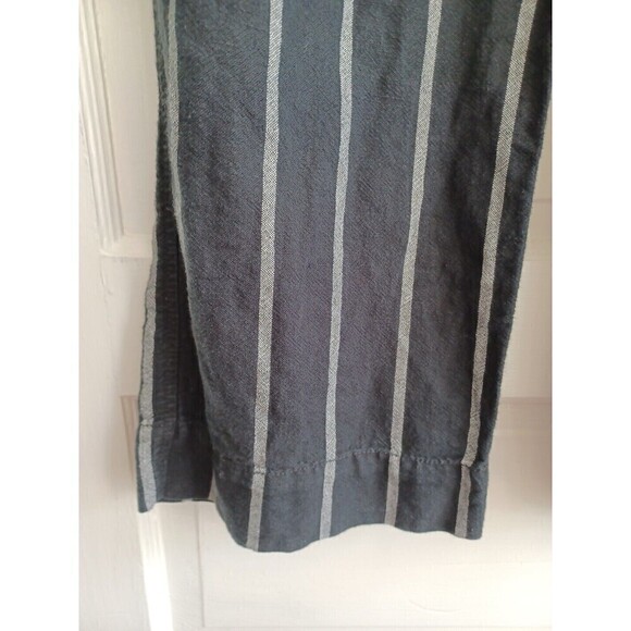 GAP women's wide leg linen blend pant 00 black white stripe coastal work/play - Picture 4 of 12
